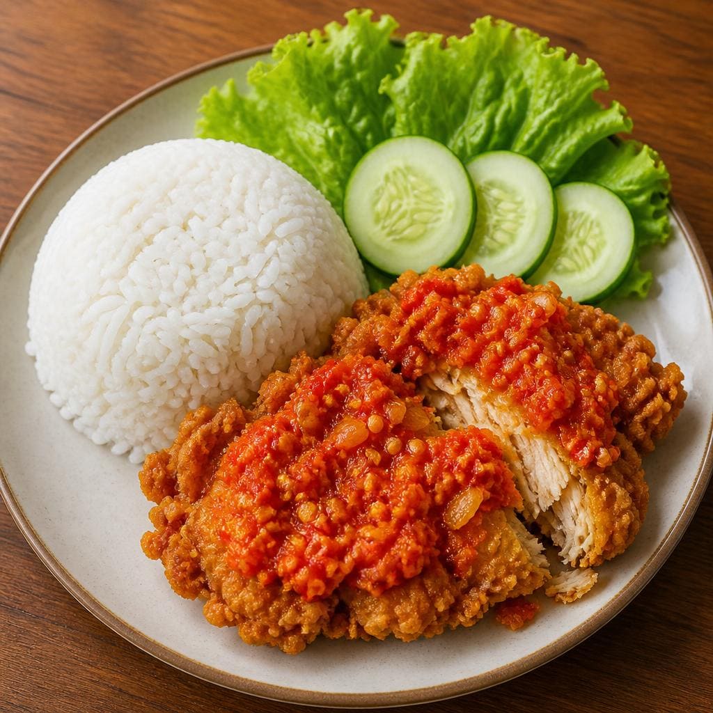 Nasi Ayam Geprek dari Bakso Lapangan Tembak Senayan